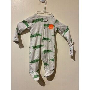 NWT Carter's Just‎ One You Gray Alligator Sleeper - 3M
